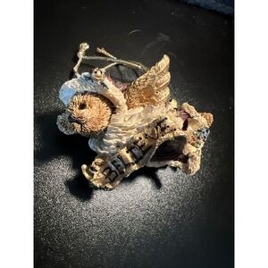 Boyds Bears Believe Angel Edmond Bear Christmas Ornament Tree Bell Wings‎ Flying